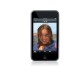 Silver iPod Touch with touchscreen.